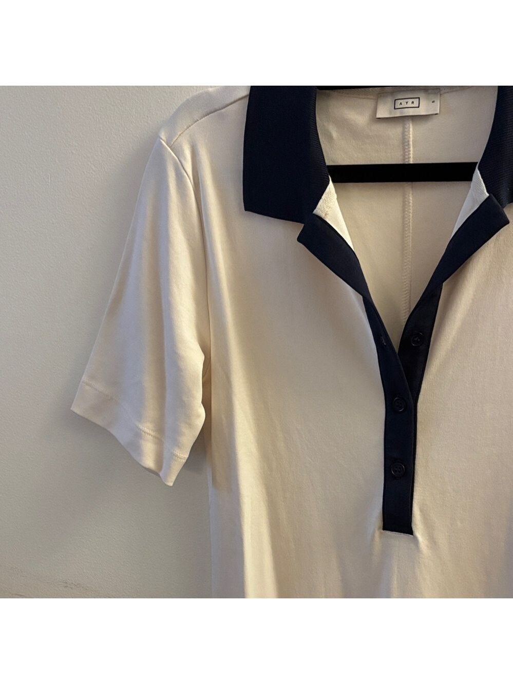 AYR Ivory and Navy Long Sleeve Dress - Picture 3 of 4
